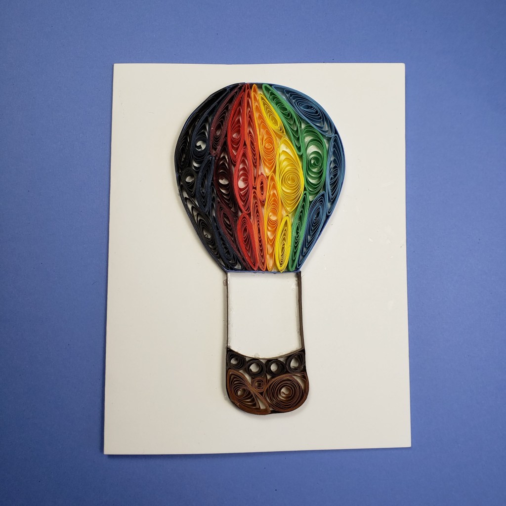 Rainbow Hot Air Balloon Quilled Greeting Card