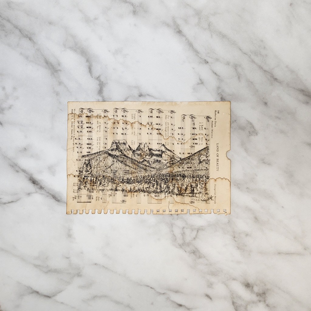 Found Material & Ink Collection, Sister Peaks