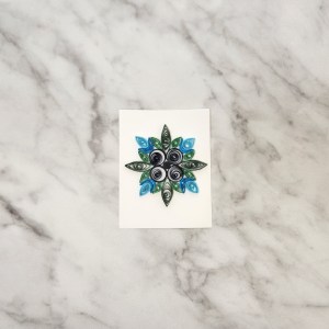 Blue & Green Star Mandala Quilled Greeting Card