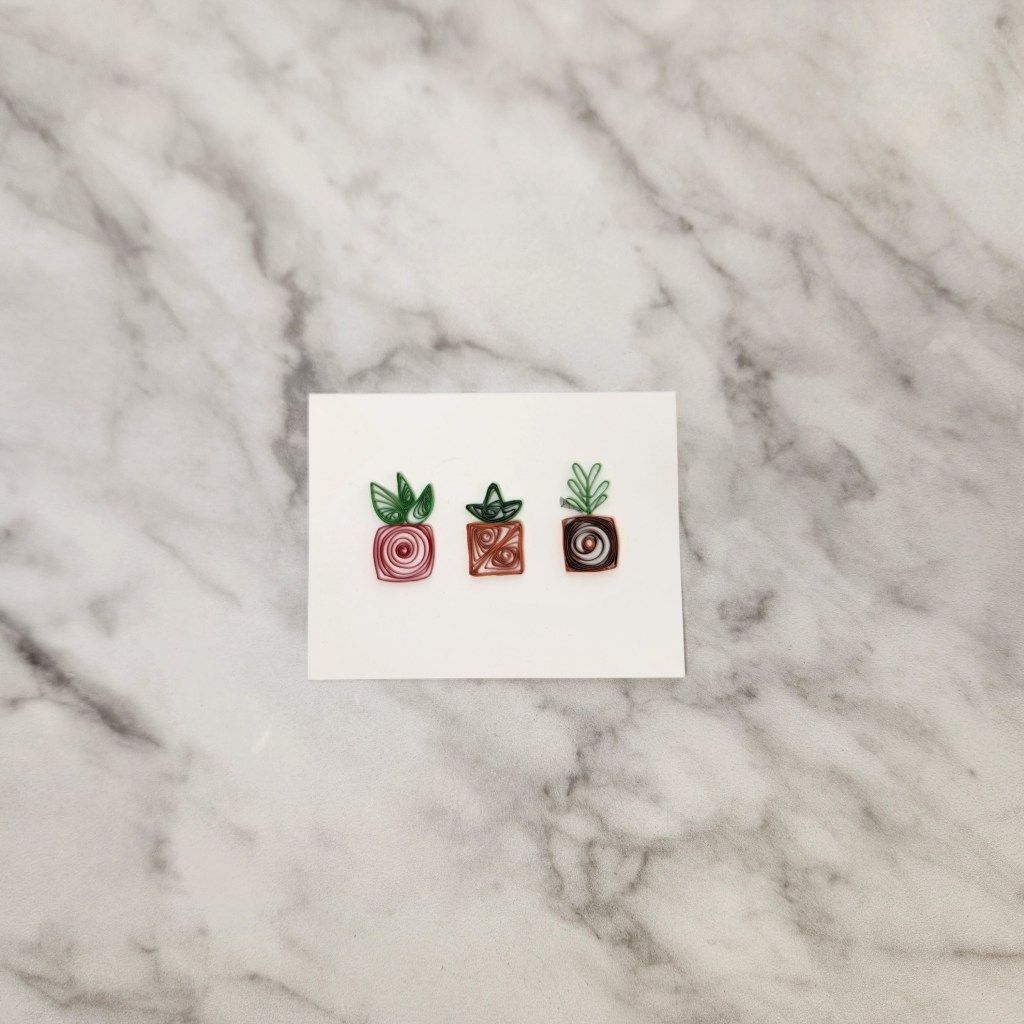 Potted Plants Quilled Greeting Card