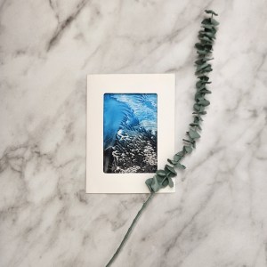 Blue to Black Ombré – Encaustic Wax Window Card