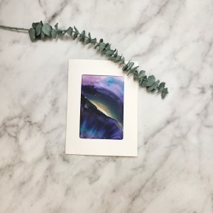 Purple & Gold Abstract – Encaustic Wax Window Card