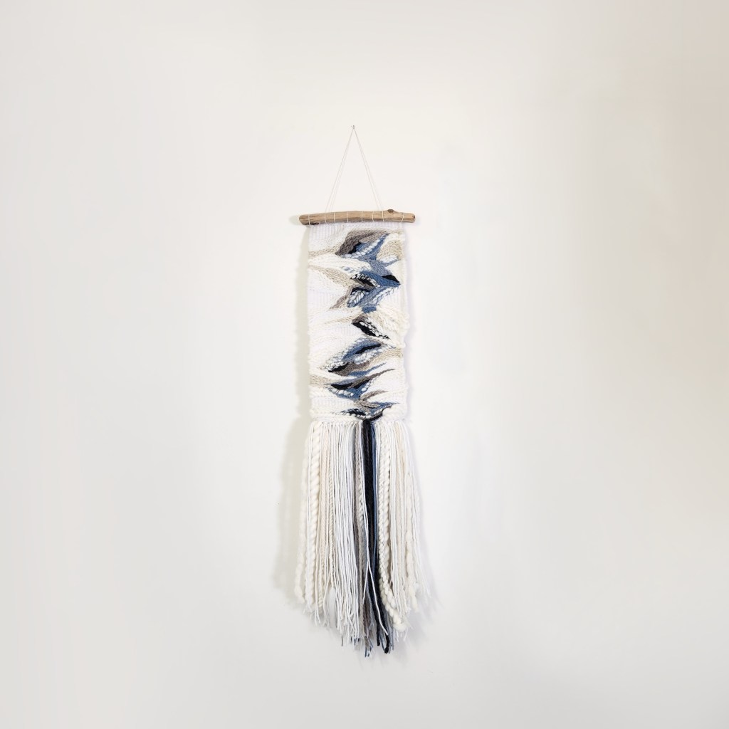 Medium Icy Waterfall Abstract Tapestry