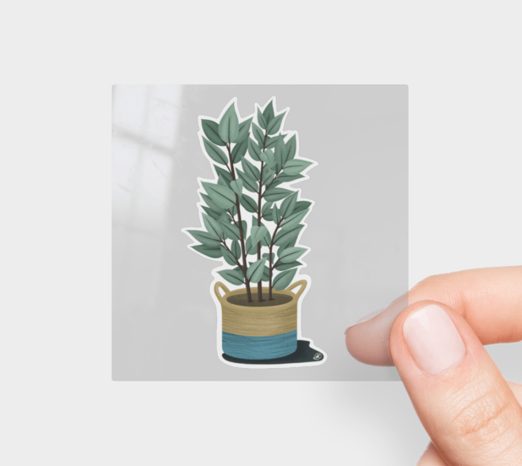 Basket plant sticker