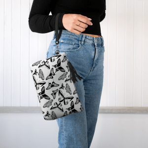 Black Butterfly Vegan Leather Pouch